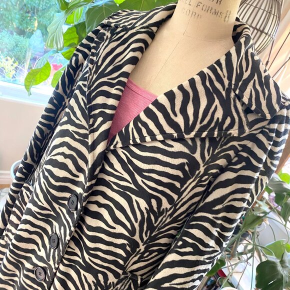 Vintage Betsey Johnson Striped Faux Fur Coat SZ 2 - Small - Picture 9 of 12